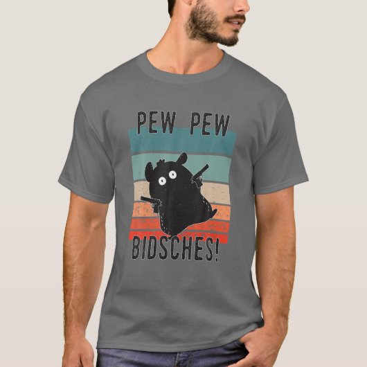 Funny Retro Hamster Guinea Pig Pew Pew T-shirt (Voorkant)