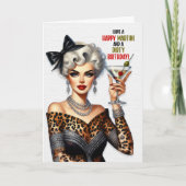 Funny Retro Happy Martini Dirty Birthday Kaart (Voorkant)