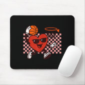 Funny Retro Heart Graphic Basketball Player Kids V Muismat (Met muis)