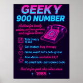 Funny Retro Hotline Wall Art for Coders & Gamers Poster (Voorkant)