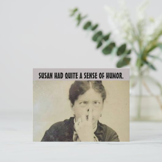 FUNNY RETRO HOUSEWIFE 'FUNNY FACE'-Briefkaarten Briefkaart (Staand voorkant)