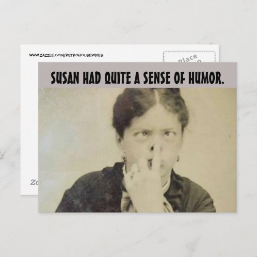 FUNNY RETRO HOUSEWIFE 'FUNNY FACE'-Briefkaarten Briefkaart (Voorkant / Achterkant)