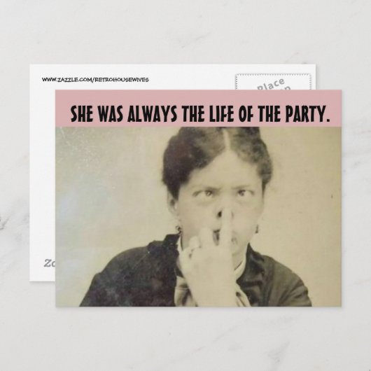 FUNNY RETRO HOUSEWIFE 'FUNNY FACE'-Briefkaarten Briefkaart (Voorkant / Achterkant)