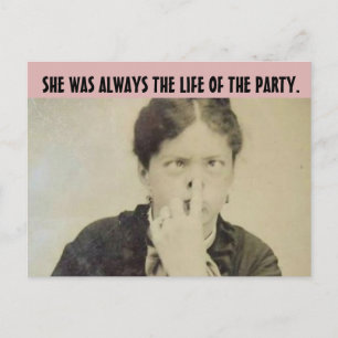 FUNNY RETRO HOUSEWIFE 'FUNNY FACE'-Briefkaarten Briefkaart