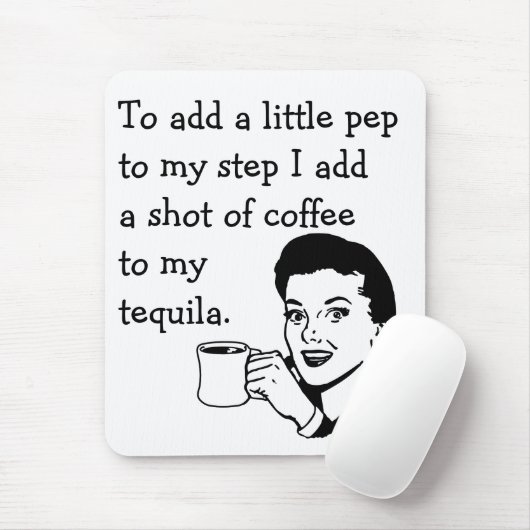 Funny Retro huisvrouw en Tequila Coffee Pep Muismat (Met muis)