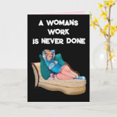 FUNNY RETRO HUUSEWIFE BIRTHDAY FRIEND KAART (Gele Bloem)