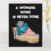 FUNNY RETRO HUUSEWIFE BIRTHDAY FRIEND KAART (Gele Bloem)