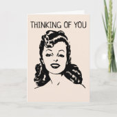 FUNNY RETRO HUUSEWIFE DENK AAN U EN TACOS KAART (Voorkant)