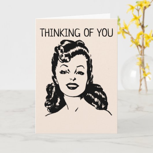 FUNNY RETRO HUUSEWIFE DENK AAN U EN TACOS KAART (Gele Bloem)