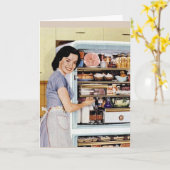 FUNNY RETRO HUUSEWIFE FRIENDSHIP KAART (Gele Bloem)