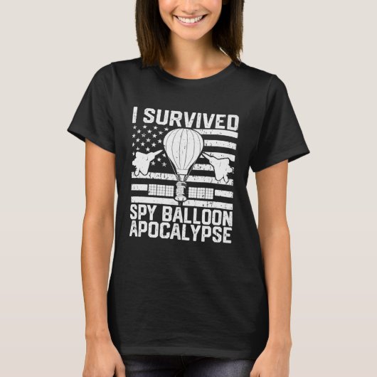 Funny Retro I Survived Chinese Spy Balloon Apocaly T-shirt (Voorkant)