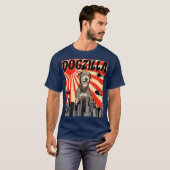 Funny Retro Japanese Dogzilla Irish Wolfhound T-shirt (Voorkant volledig)