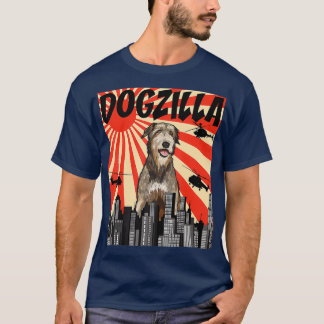 Funny Retro Japanese Dogzilla Irish Wolfhound T-shirt