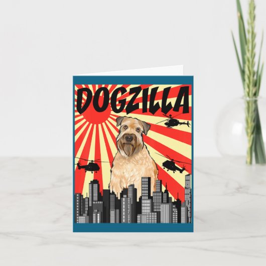 Funny Retro Japanese Dogzilla Soft Coated Wheaten  Kaart (Voorkant)