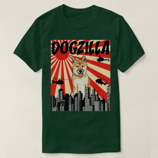 Funny Retro Japans Dogzilla Shiba Inu T-shirt (Design voorkant)