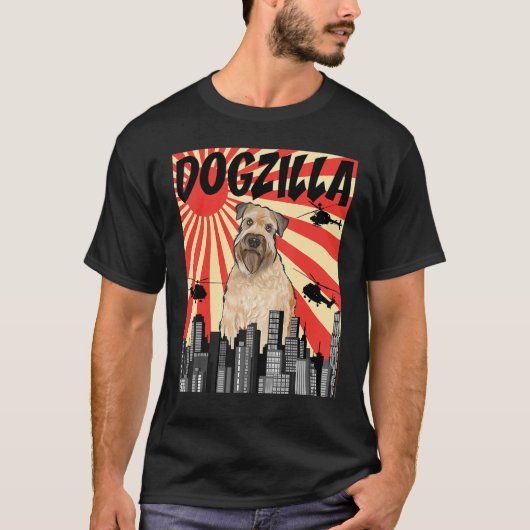 Funny Retro Japans Dogzilla Soft Coated Wheaten T-shirt (Voorkant)