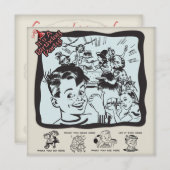 Funny Retro kinderen Birthday Party Kaart (Voorkant / Achterkant)