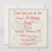 Funny Retro kinderen Birthday Party Kaart (Achterkant)