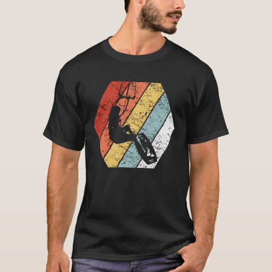 Funny Retro  Kitesurfing 80s Stijl T-shirt (Voorkant)