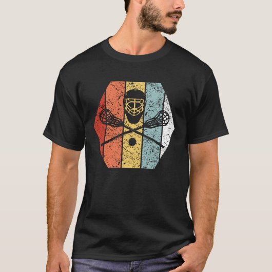 Funny Retro Lacrosse 80s Stijl T-shirt (Voorkant)