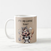 Funny retro lady customizable koffiemok (Links)