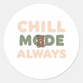 Funny Retro Lazy Day Saying Ronde Sticker (Voorkant)