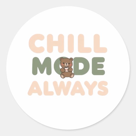 Funny Retro Lazy Day Saying Ronde Sticker (Voorkant)