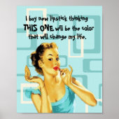 Funny Retro Lipstick Lover Poster (Voorkant)