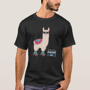 Funny Retro Llama Roller Schaats Derby 70S 80S Vac T-shirt