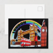 Funny Retro  London England Briefkaart (Voorkant / Achterkant)