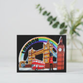 Funny Retro  London England Briefkaart (Staand voorkant)