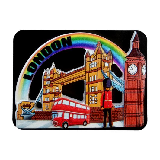 Funny Retro  London England Magneet (Horizontaal)
