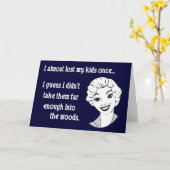 Funny Retro mama Wenskaart Kaart (Gele Bloem)