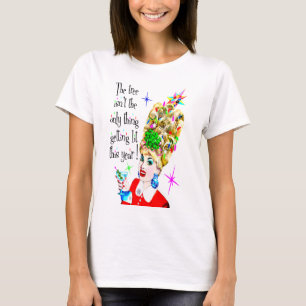 Funny Retro MCM Woman met Kerstmis T-shirt