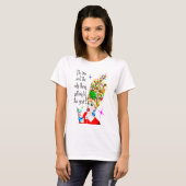 Funny Retro MCM Woman met Kerstmis T-shirt (Voorkant volledig)