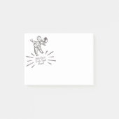 Funny Retro Megaphone Man zendt uw boodschap uit Post-it® Notes (Voorkant)