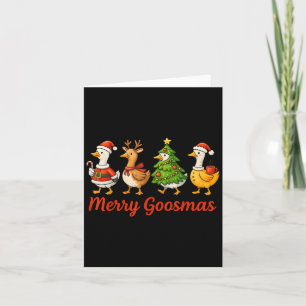 Funny Retro Merry Goosemas Kerst Gekke Goose X Kaart