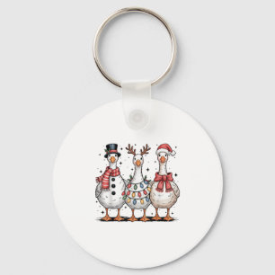 Funny Retro Merry Goosemas Kerst Gekke Goose X Sleutelhanger