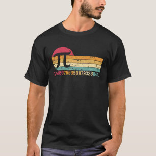 Funny Retro Nerd Symbool PI Dag 3.14 Wiskunde T T-shirt
