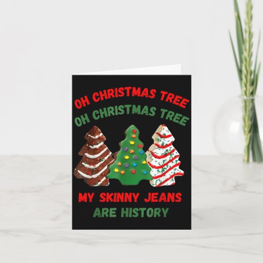 Funny Retro Oh Christmas Tree My Skinny Jeans Are  Kaart (Voorkant)