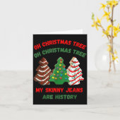 Funny Retro Oh Christmas Tree My Skinny Jeans Are  Kaart (Gele Bloem)