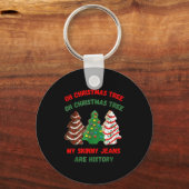 Funny Retro Oh Christmas Tree My Skinny Jeans Are Sleutelhanger (Voorkant)