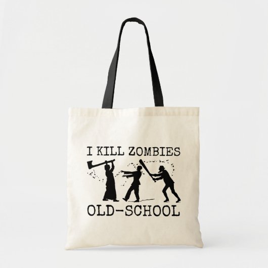 Funny Retro Old School Zombie Killer Hunter Tote Bag (Voorkant)