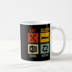 Funny Retro-ontwerp voor Excel Expert Eat Sleep Ex Koffiemok