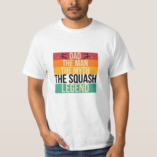 Funny Retro Pa de Squash Legend Vaderdag T-shirt (Voorkant)