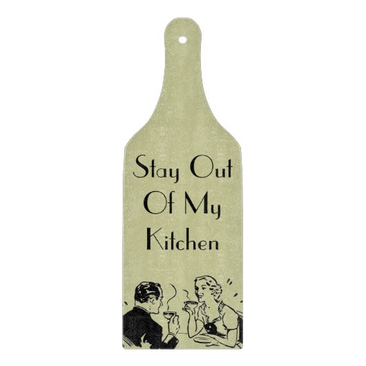 Funny Retro PADDLE Glass Decour Cutting Board Snijplank (Voorkant)