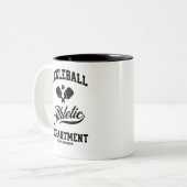 Funny Retro Pickleball Athletic Department Custom Tweekleurige Koffiemok (Voorkant links)