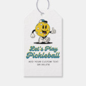 Funny Retro Pickleball Cartoon Mascotte Aangepaste Cadeaulabel (Voorkant)