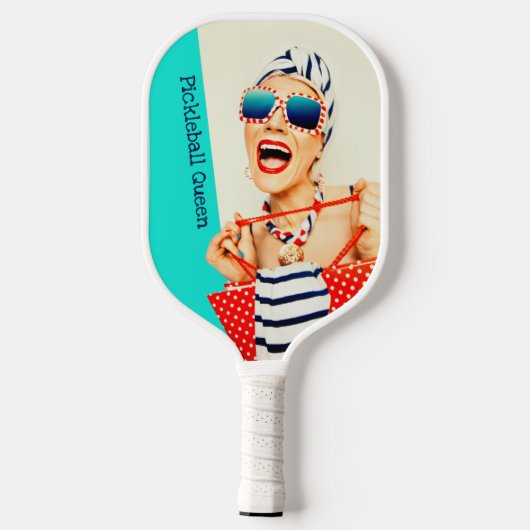 Funny Retro Pickleball Queen Dames Pickleball Paddle (Achterkant)