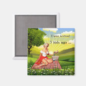 Funny Retro Pin Picnic Moederdag Magnet (Voorkant / Achterkant)
